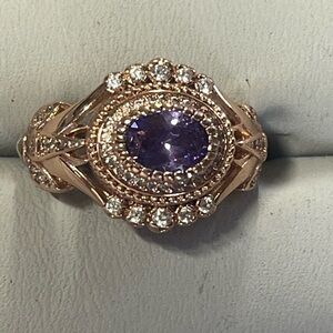 Elegant Purple and Gold Women's Ring